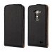 LG G Flex - Genuine Leather Up Down Flip Protective Phone Cover Case - Black